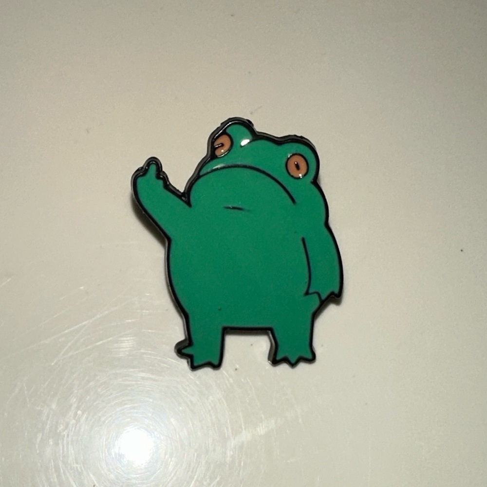 Middle Finger Frog Enamel Pin 🐸